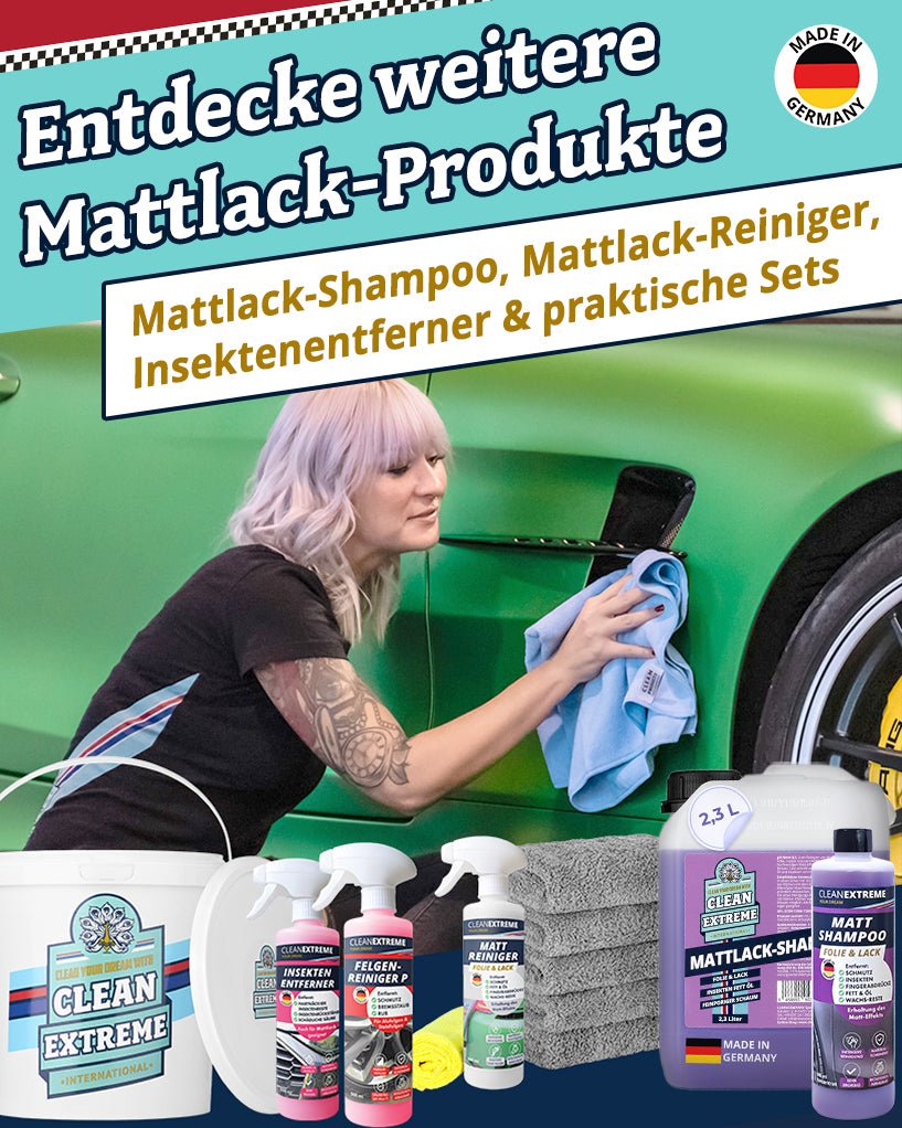 Auto Matt Pflege Folie & Lack mit Versiegelung - Detailer - 2,3 Liter + 500 ml + 5x Poliertuch - CLEANEXTREME