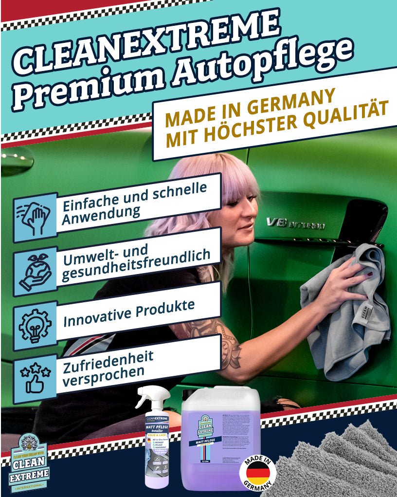 Auto Matt Pflege Folie & Lack mit Versiegelung - Detailer - 2,3 Liter + 500 ml + 5x Poliertuch - CLEANEXTREME