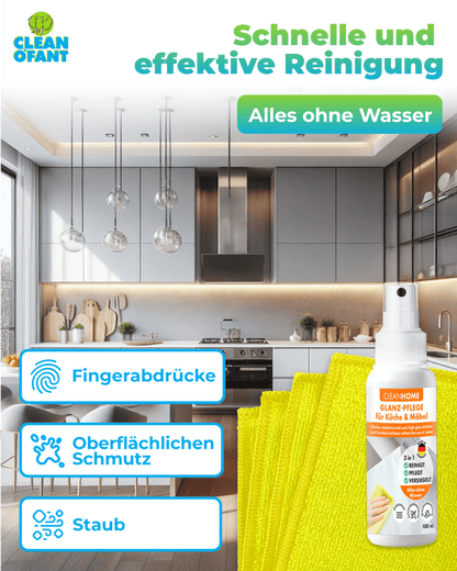 UniQuick SAUBER+PFLEGE - SET für Hochglanzfronten bei Küchen - und Möbel - CLEANEXTREME