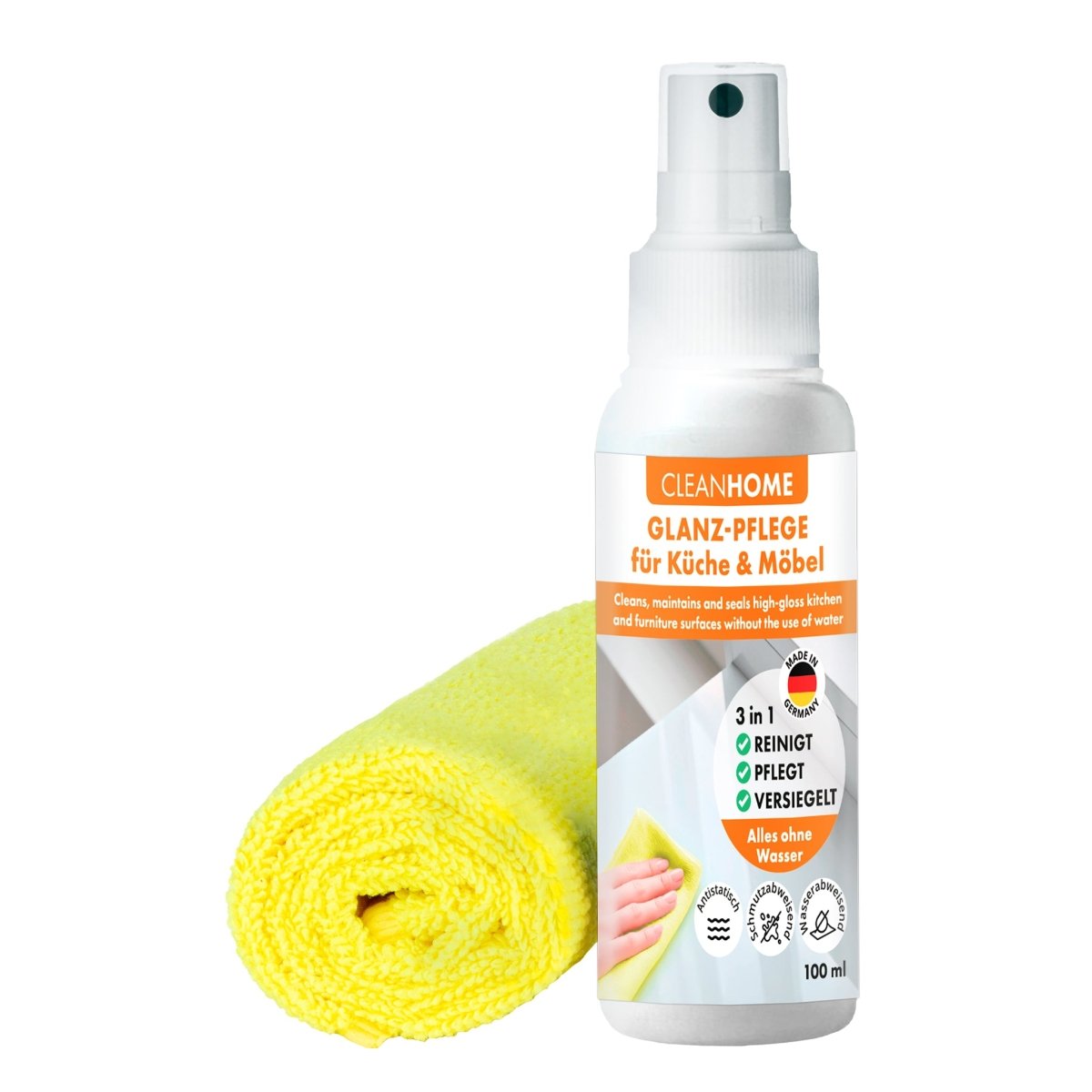 UniQuick SAUBER+PFLEGE - SET für Hochglanzfronten bei Küchen - und Möbel - CLEANEXTREME