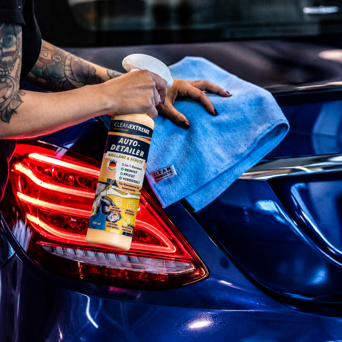 Auto-Detailer Brillanz & Schutz mit Versiegelung 500 ml + Poliertuch - CLEANEXTREME