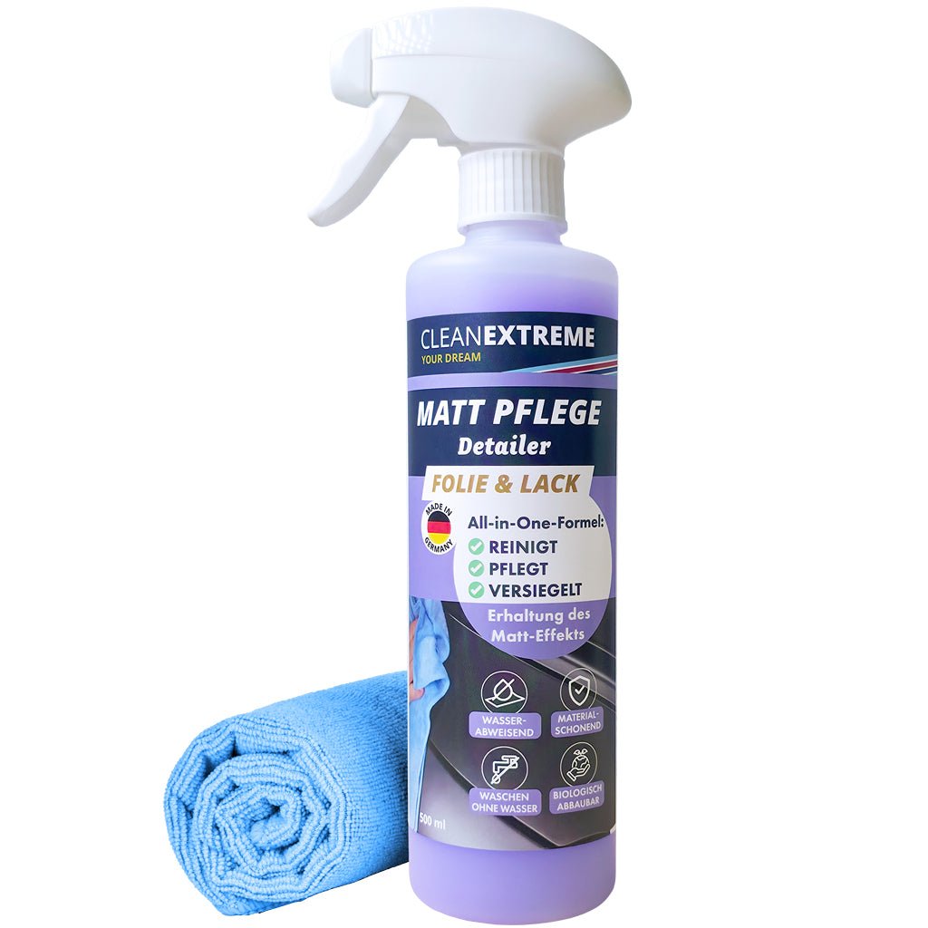 Auto Matt Pflege Folie & Lack mit Versiegelung 500 ml + Poliertuch - CLEANEXTREME