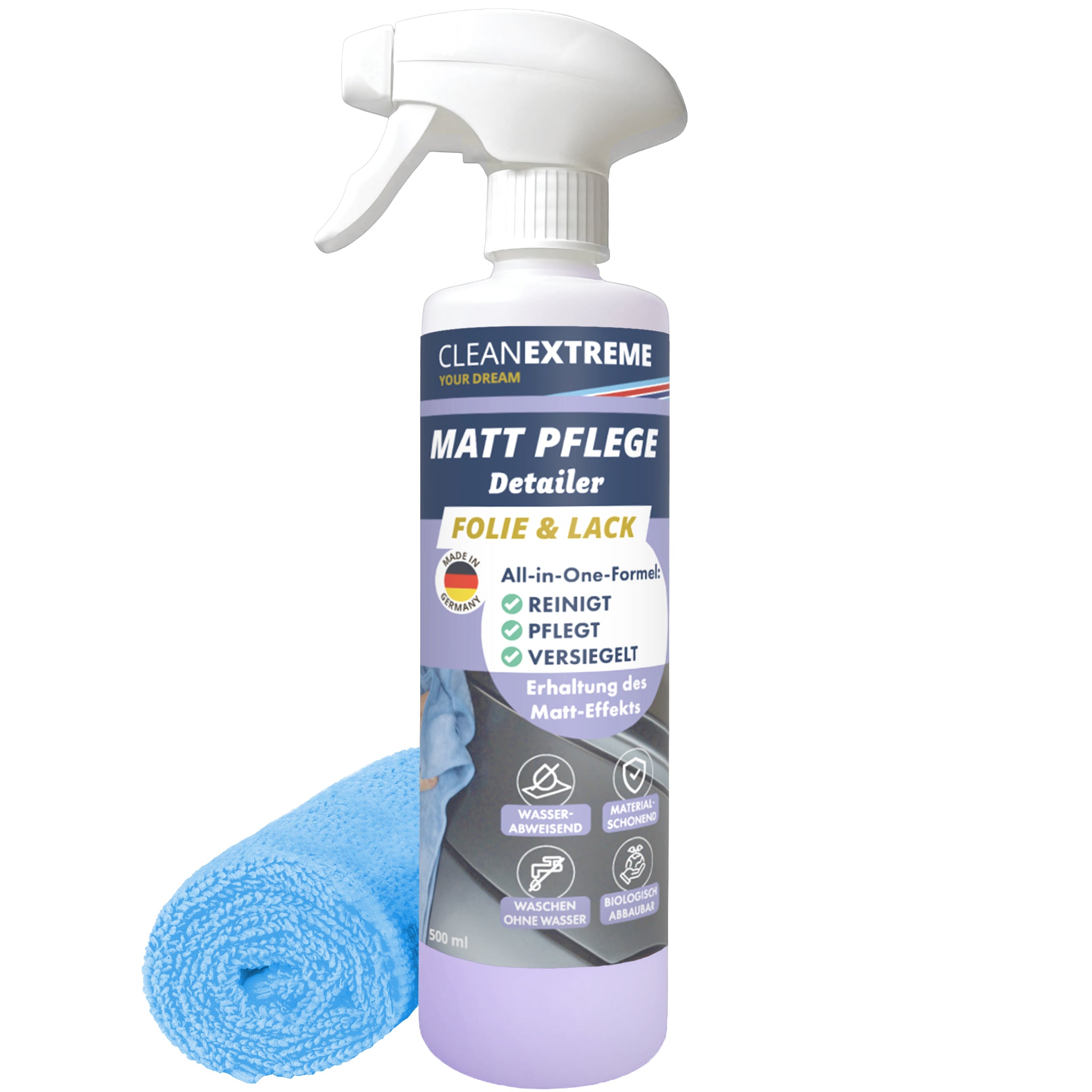 Auto Matt Pflege Folie & Lack mit Versiegelung 500 ml + Poliertuch