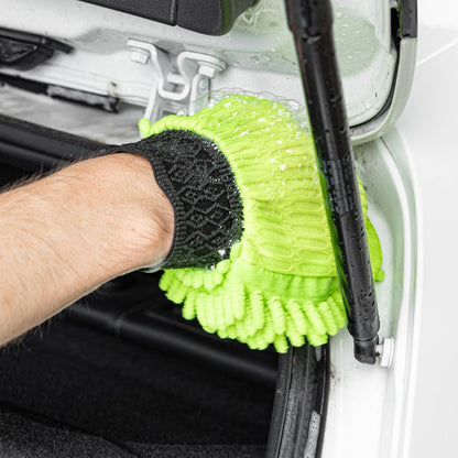 Set Autoshampoo Konzentrat mit Wachs 1 Liter reinigt effektiv einfach schnell & versiegelt Glanz - Lack Glanz - Autofolie uvm. ergiebig - Glanz - Boost - schmutz - & wasserabstoßend+ Mikrofaser - Waschhandschuh - CLEANEXTREME