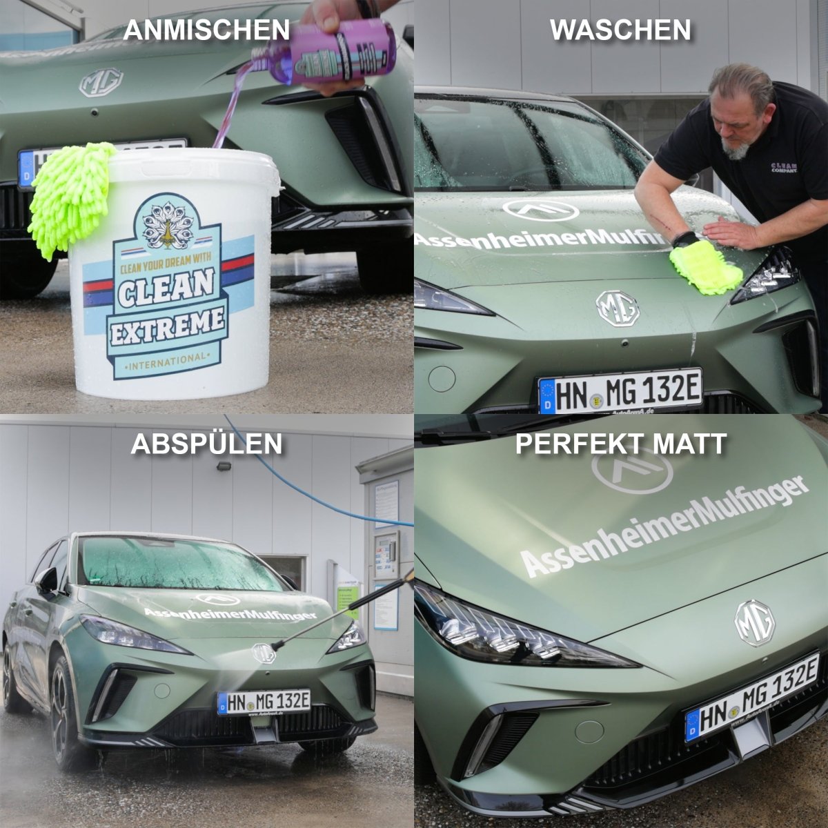Auto-Wasch-Set Base Matt Folie & Lack inkl. Wasch-Eimer mit Deckel - CLEANEXTREME