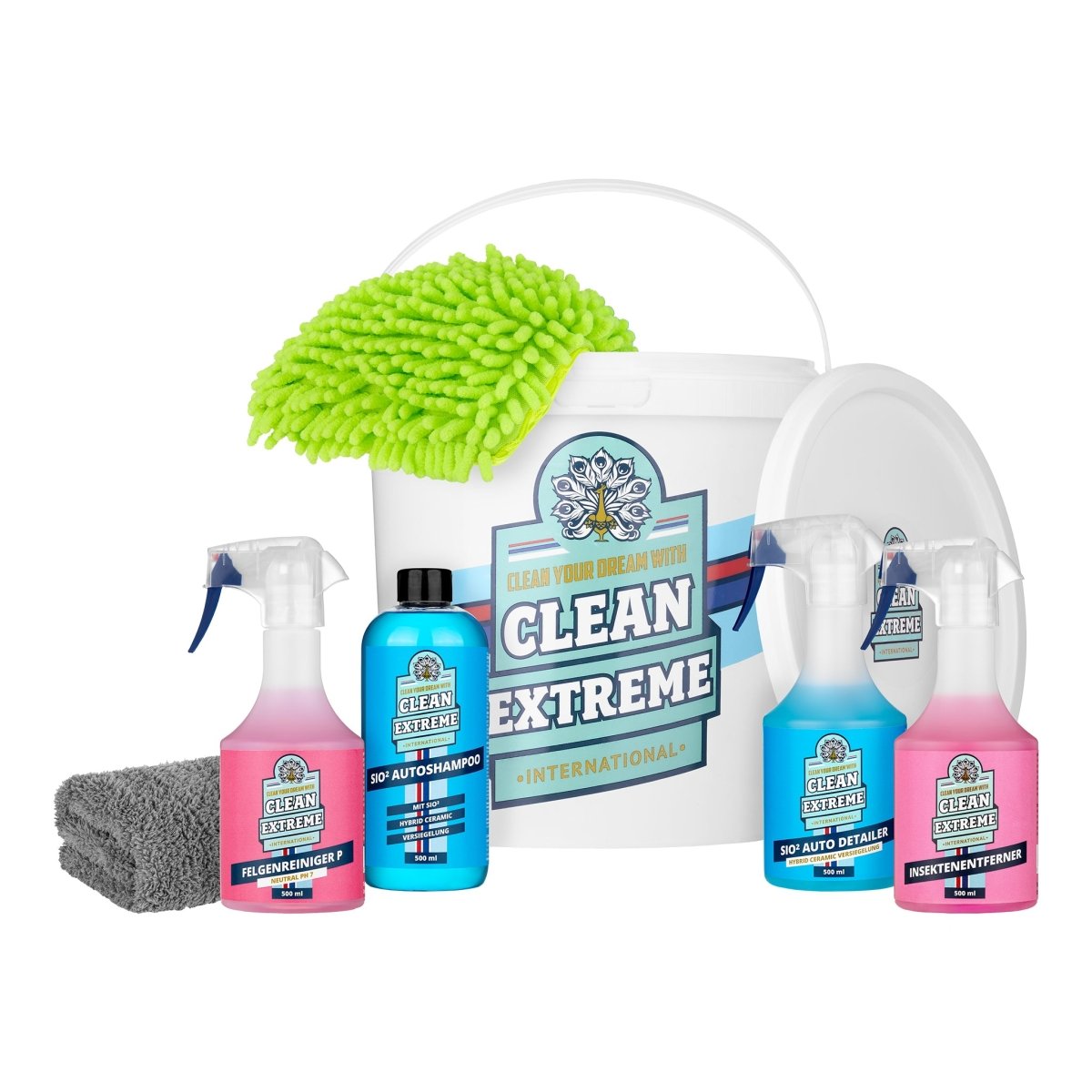 Auto-Wasch-Set SIO² HYBRID CERAMIC Glanz Lack & Folie inkl. Wasch-Eimer mit Deckel - CLEANEXTREME