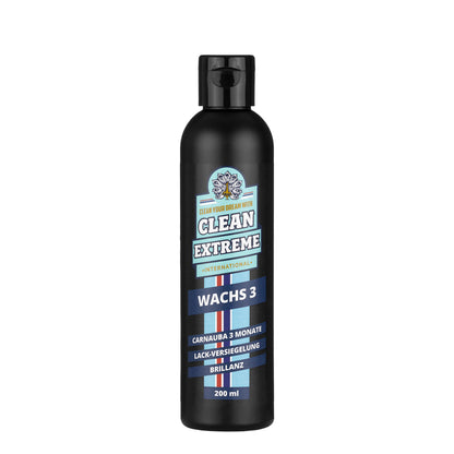 CLEANEXTREME WACHS 3 Brillanz Autowachs 200ml - Carnaubawachs Auto Lackversiegelung