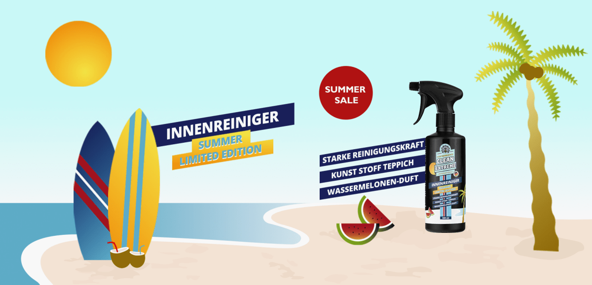 Auto - Innenreiniger - Kunst - Stoff - Teppich - SUMMER LIMITED EDITION🏄‍♀⛱🍉🔆😎 3 x 500 ml - CLEANEXTREME