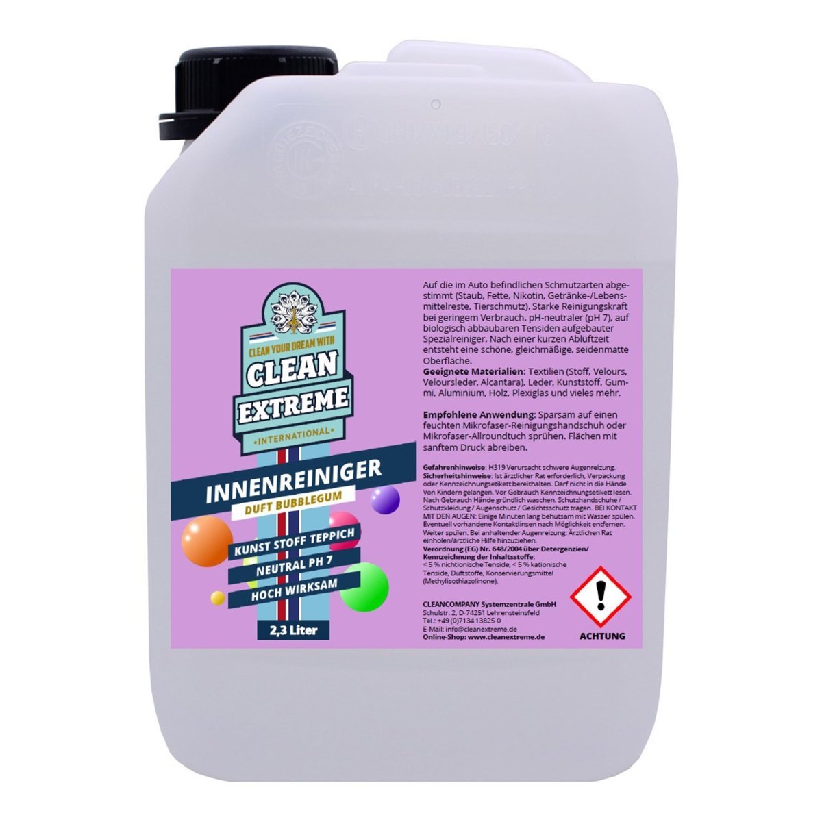Auto-Innenreiniger BUBBLEGUM - Kunst-Stoff-Teppich - 2,3 Liter - CLEANEXTREME