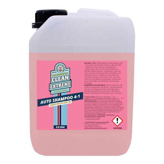 Autoshampoo 4-in-1: Shampoo-Insekten-Felgen-Öl - 2,3 Liter - CLEANEXTREME