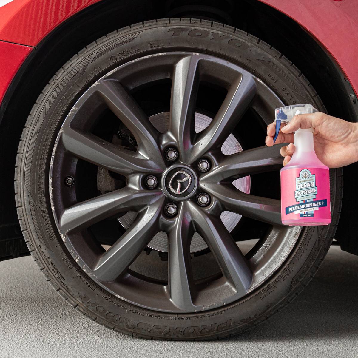 Felgenreiniger P redblue Säurefrei pH-neutral mit Farbumschlag 500 ml (Alufelgenreiniger) - CLEANEXTREME