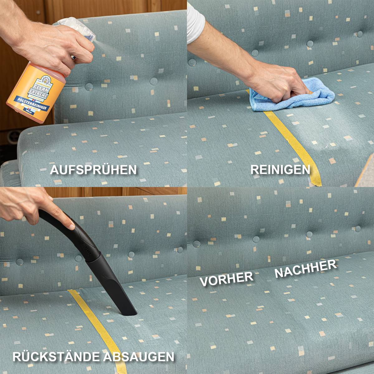 Polsterreiniger Auto 500ml | pH-neutral für Autositz Teppich Alcantara | CLEANEXTREME