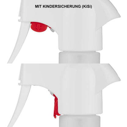 Kunststoff-Systemflasche rund 500 ml mit Pump-Sprühkopf mit Kindersicherung (KiSi) - CLEANEXTREME